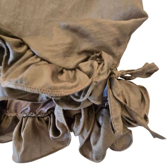 NWT My Pretty Angel Womens Sleeveless Ruffled Silk Blend Mini Dress Brown Large - Picture 5 of 13